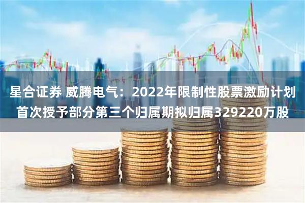 星合证券 威腾电气：2022年限制性股票激励计划首次授予部分第三个归属期拟归属329220万股